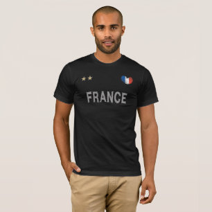 T-shirt France Football Fan Chemise Coeur