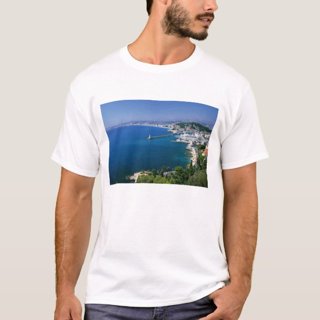 T-shirt France, Nice, vue aérienne du port (Devant)