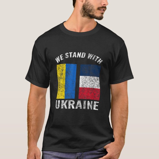 T-shirt France - Nous Sommes Avec L'Ukraine (Devant)
