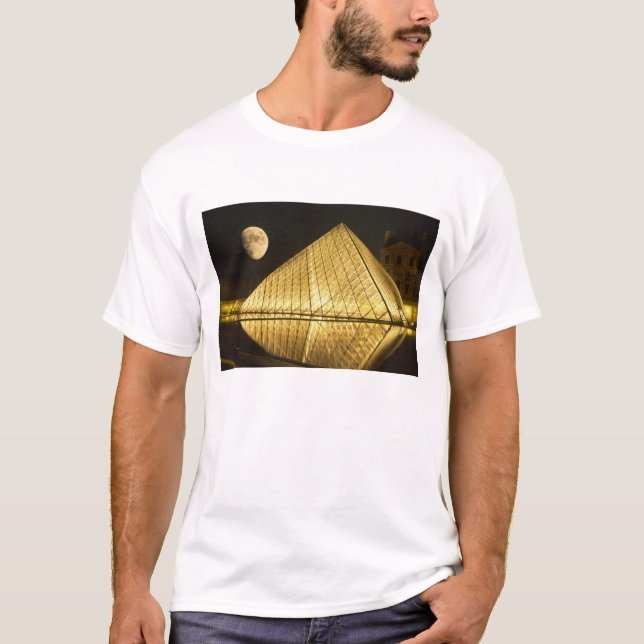T-shirt France, Paris, Le Musée du Louvre, La Nuit (Devant)