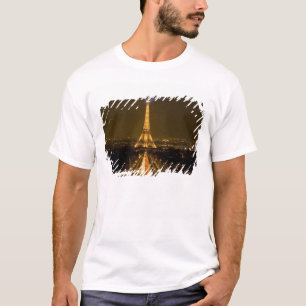 T-shirt France, Paris. Vue nocturne de la Tour Eiffel