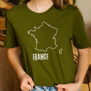 T-shirt France Plan de pays Forme Plan de pays Frontière f