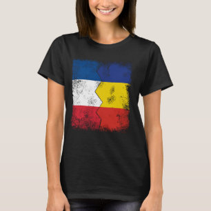 T-shirt France Roumanie Drapeaux Demi Roumaine Français Ra