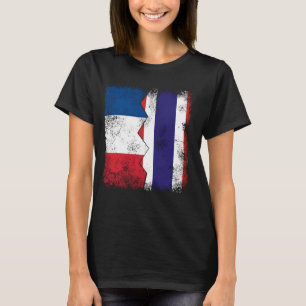 T-shirt France Thaïlande Drapeaux Demi-Thai French Roots V