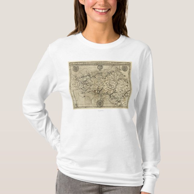 T-shirt FrancePanoramic MapFrance (Devant)
