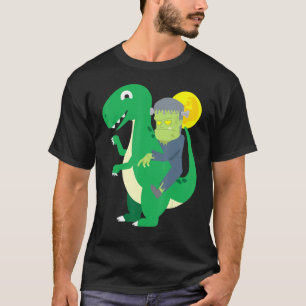 T-shirt Frankenstein équitation T Rex Cool Dinosaur Hallow
