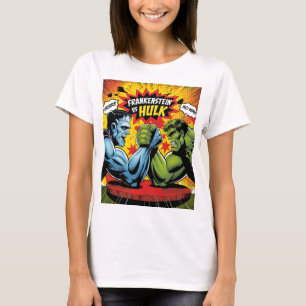 T-shirt Frankenstein vs Hulk - Classic Pop Art
