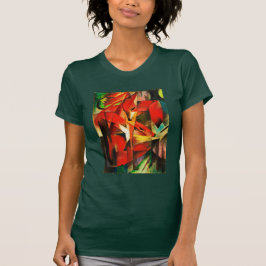 T-shirt Franz Marc Les Renards Red Fox Art Moderne Peintur