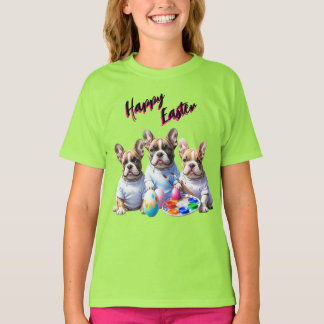 T-shirt Französische Bulldogge Happy Easter French Bulldog
