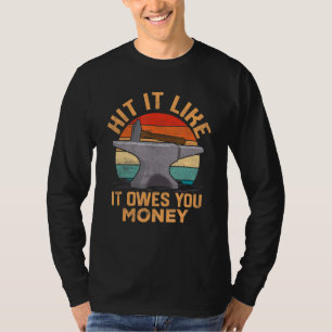 T-shirt Frappe Comme Il Vous Doit De L'Argent Fer Fer Fer