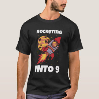 T-shirt Frappe En 9 Lune L'astronaute Enfant 9E Anniversai