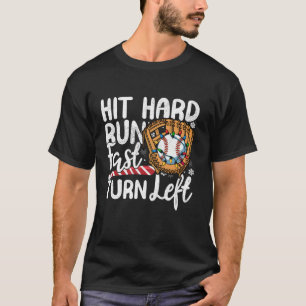 T-shirt Frapper à la dure Fast Turn Left Baseball Christma