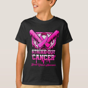 T-shirt Frapper le cancer du sein Baseball Drip P