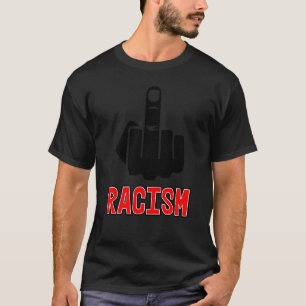 T-shirt Frapper Racisme Doigt Moyen Noir Rouge