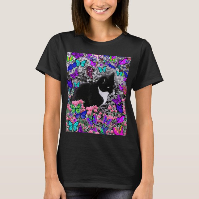T-shirt Frapules dans Butterflies II - Tuxedo Cat (Devant)