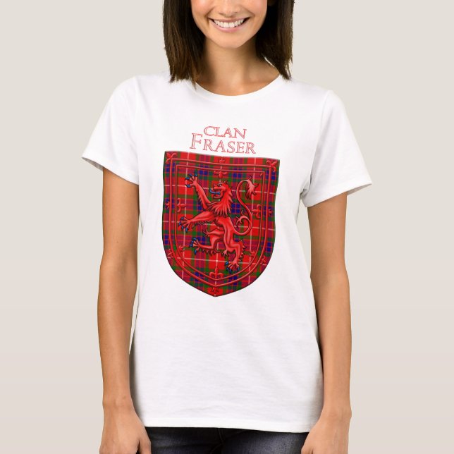 T-shirt Fraser Tartan Scottish Plaid Lion Rampant (Devant)