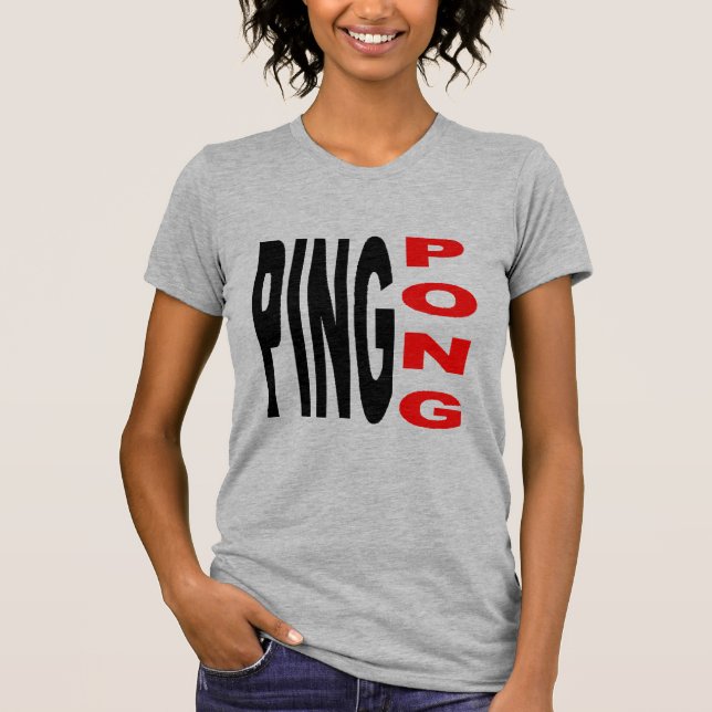 T-Shirt Frau Jersey fin PING PONG (Vorderseite)