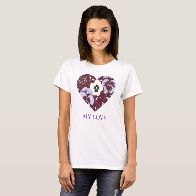 T-Shirt Frau Veilchenherz "MY LOVE" (Vorne ganz)