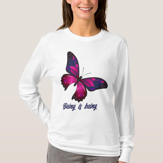 T-Shirt | Frauen | Langschläfer | Schmetterling (Vorderseite)