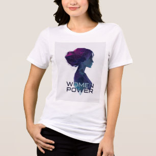 T-Shirt Frauenpower Low Poly Feministische Kunst Tri-Blend Shirt