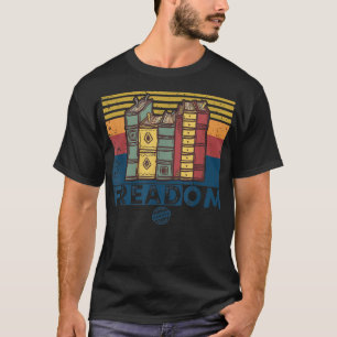 T-shirt Freadom I Read Banned Books Vintage Funny Bookworm