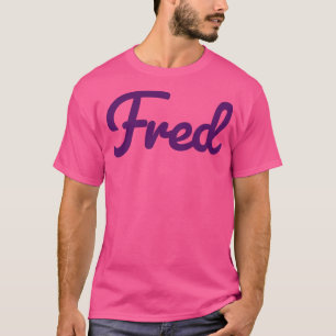T-shirt Fred Name Purple Typographie