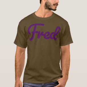 T-shirt Fred Name Purple Typographie