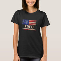 Fred Prénom Chemise Fred Nom Fred Drapeau américai