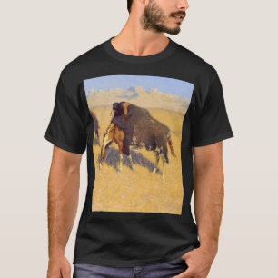 T-shirt Frederic Remington - Indiens simulant le bison