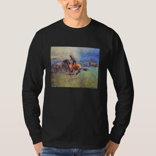 T-shirt Frederic Remington Remington Stampede (Devant)