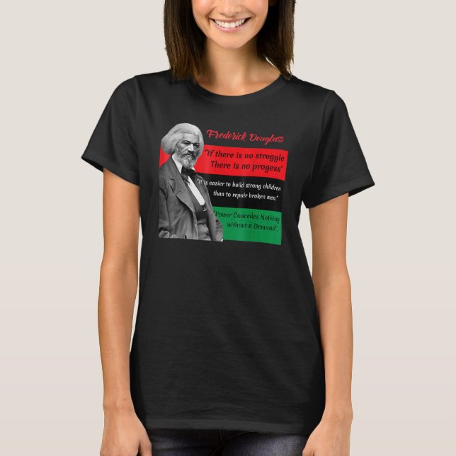 T-shirt Frederick Douglass cite le drapeau panafricain Bla (Devant)