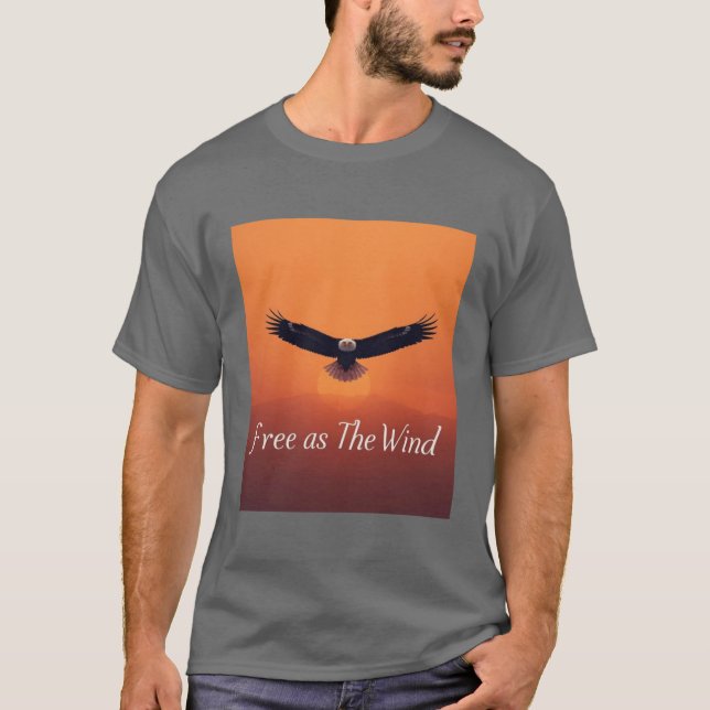 T-shirt Free as the Wind | Flying Eagle Inspirational  (Devant)