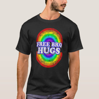 T-shirt Free Bro Hugs  Rainbow Heart Lgbt Pride Month