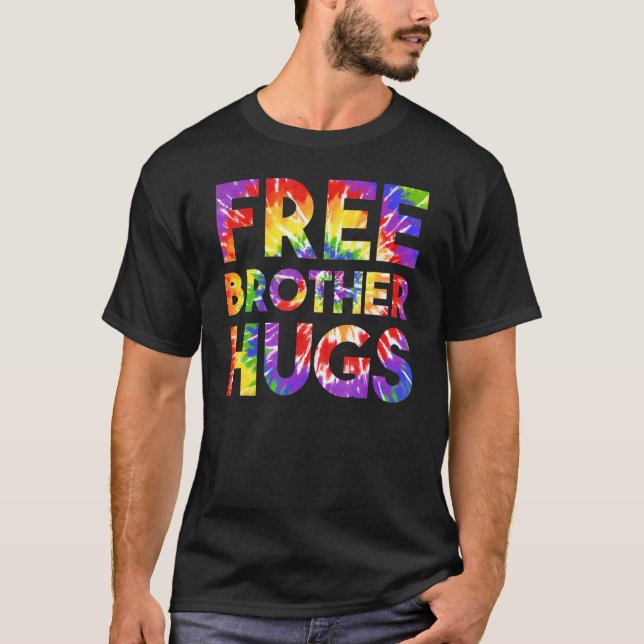 T-shirt Free Brother Hugs Sortent Gay pride Lgbt Stuff (Devant)