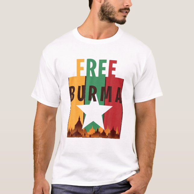 T-shirt Free Burma Freedom For Myanmar and Burmese People (Devant)