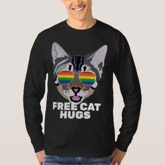 T-shirt Free Cat Hugs Vintage Cat  Gay Pride