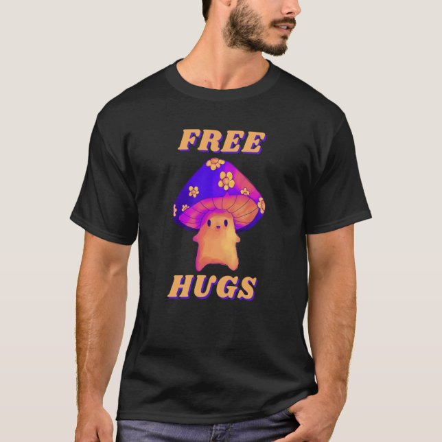 T-shirt Free Hug Mushroom Rave (Devant)