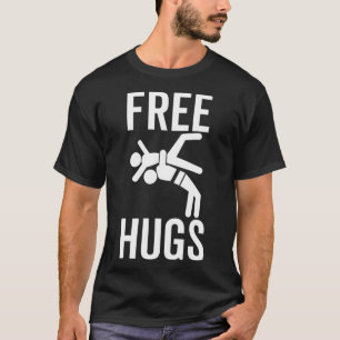 T-shirt Free Hugs Funny Lutte de lutte BJJ Martial Arts