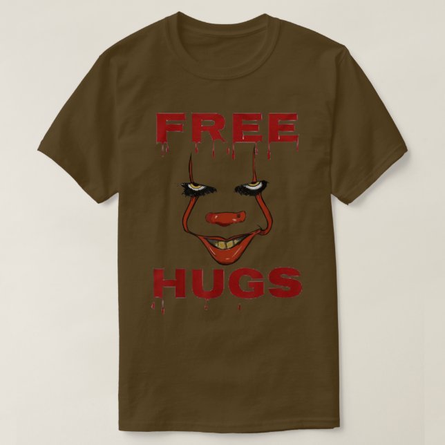T-shirt Free Hugs Halloween Evil Killer Scary Clown Horror (Design devant)
