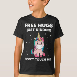 T-shirt Free Hugs Just ding Ne pas me toucher Introvert Un