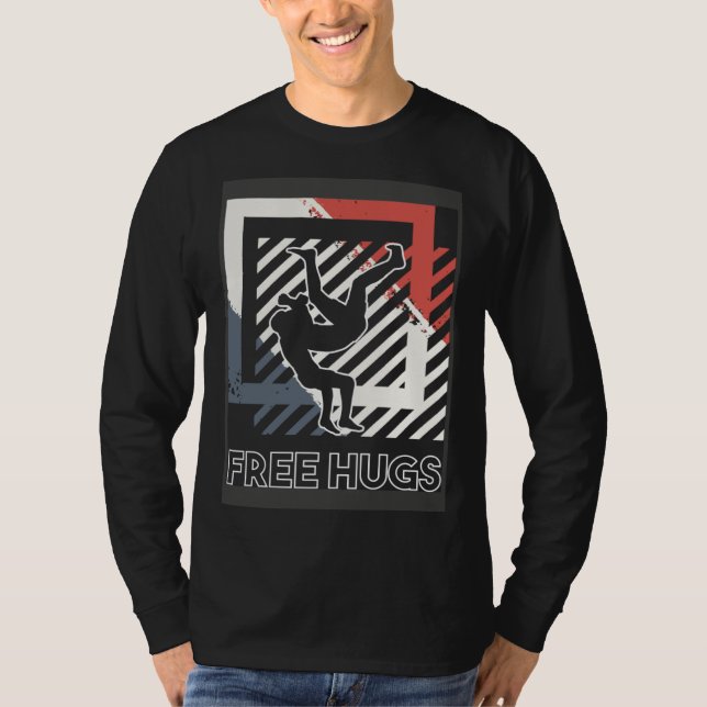 T-shirt Free Hus Cuddle Embrace Professional Wrestling Coa (Devant)
