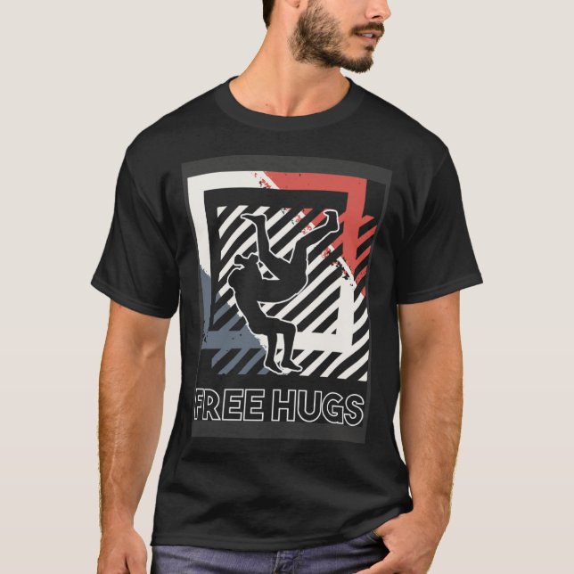 T-shirt Free Hus Cuddle Embrace Professional Wrestling Coa (Devant)