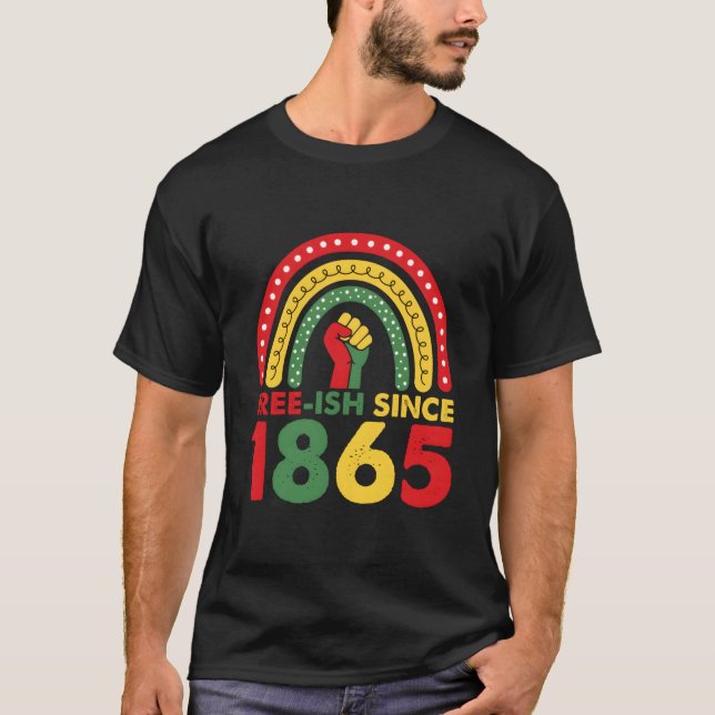 T-shirt Free Ish Since 1865 Junenth 2023 Rainbow (Devant)