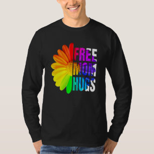 T-shirt Free Mom Hugs Gay pride Lgbt Daisy Rainbow Flower