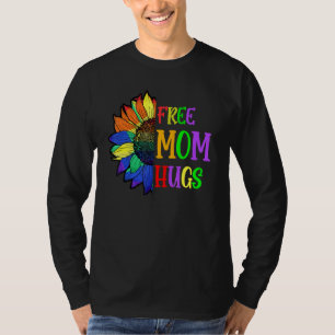 T-shirt Free Mom Hugs Lgbt Lgbtq Pride Rainbow Sunflower