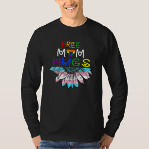 T-shirt Free Mom Hugs Lgbt Lgbtq Pride Rainbow Sunflower