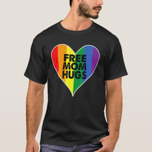 T-shirt Free Mom Hugs Pride Lgbtq Rainbow Heart