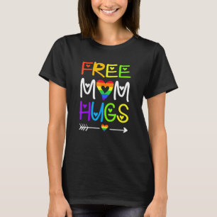 T-shirt Free Mom Hugs Rainbow Heart Lgbt Pride Mois