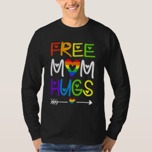 T-shirt Free Mom Hugs Rainbow Heart Lgbt Pride Mois
