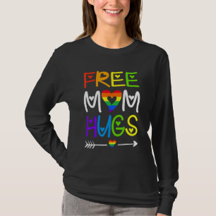 T-shirt Free Mom Hugs Rainbow Heart Lgbt Pride Mois